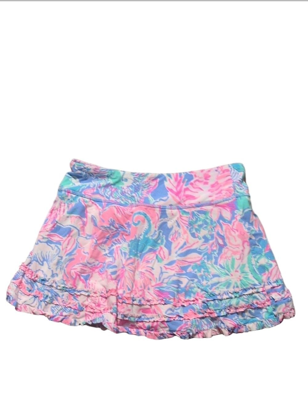Lilly Pulitzer Luxletic Fionna Skort *GOLDEN HOUR* Turquoise Oasis Size Small - Picture 7 of 7